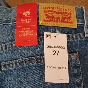 Levi's Medium Blue Denim Shorts with Signature Patch